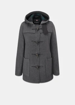 Best Gloverall Short Slim Fit Duffle Coat Grey Black Watch