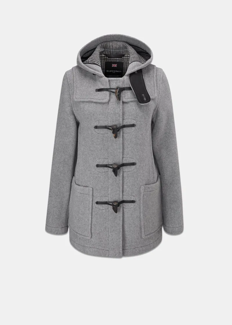 Hot Gloverall Short Slim Fit Duffle Coat Silver Prince of Wales