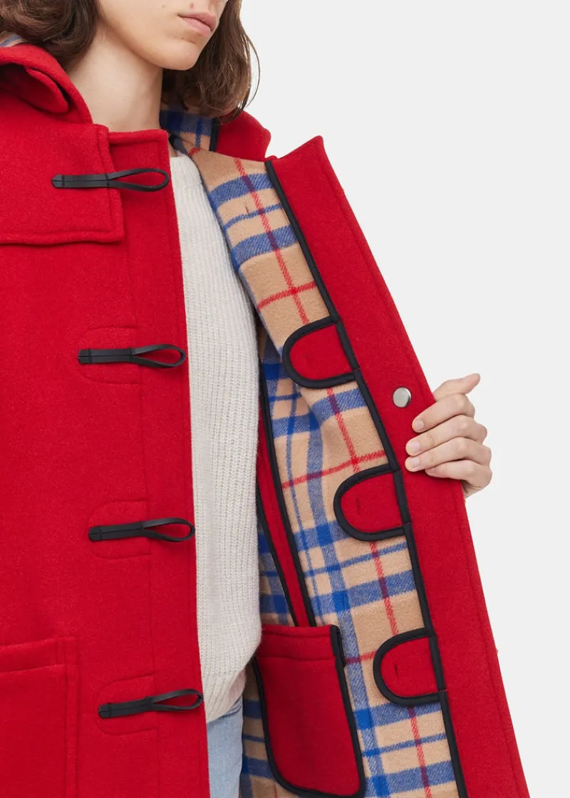 Outlet Gloverall Short Slim Fit Duffle Coat Red Thomson
