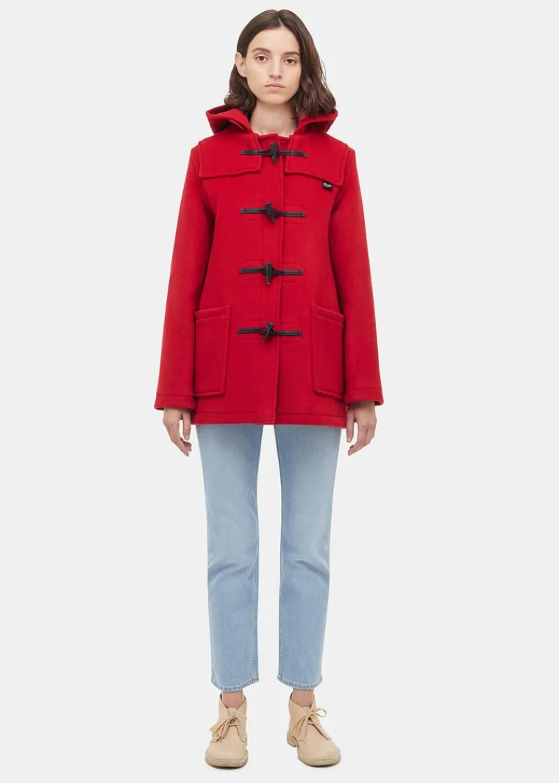Outlet Gloverall Short Slim Fit Duffle Coat Red Thomson