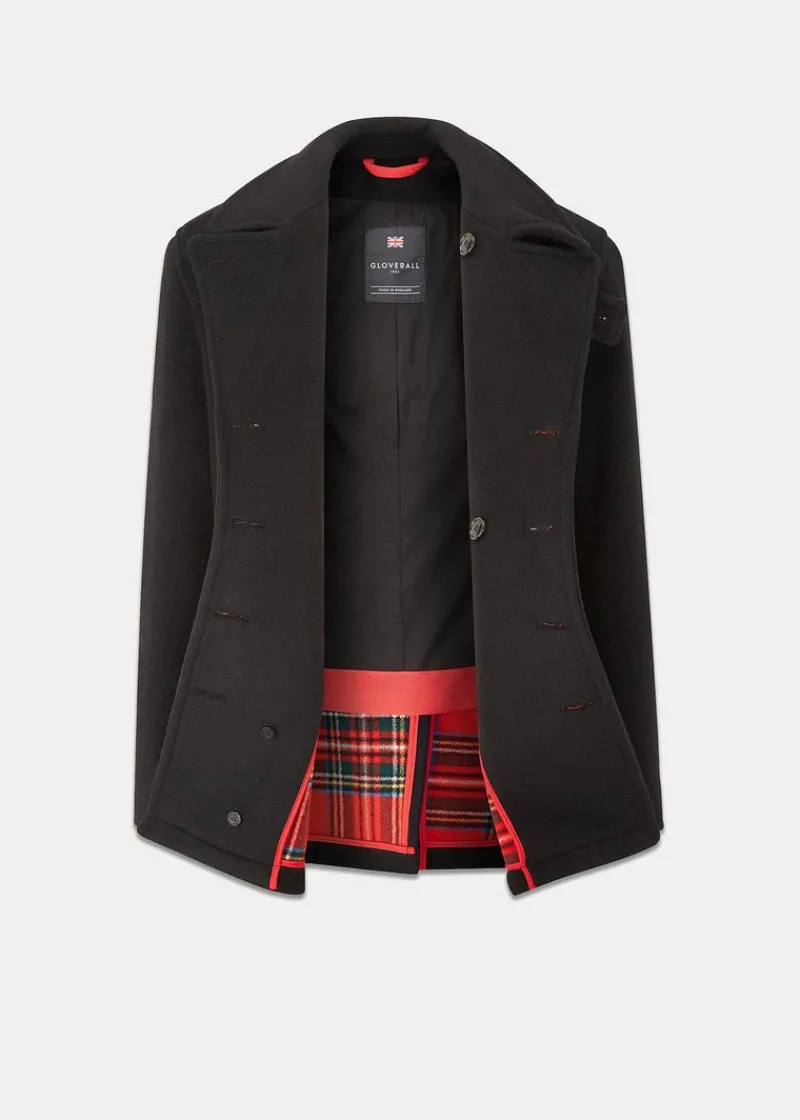 Discount Gloverall Tartan Churchill Peacoat Black Stewart