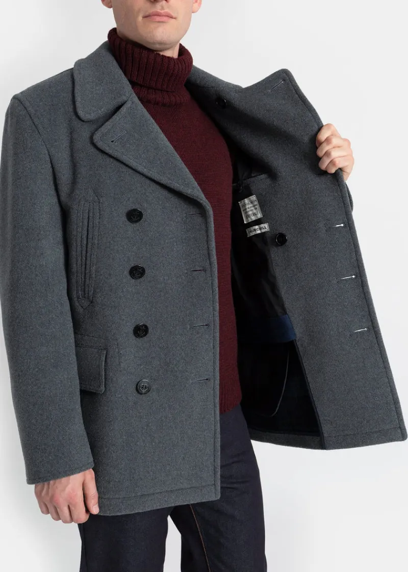Hot Gloverall Tartan Churchill Peacoat Grey Black Watch
