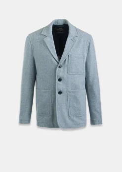 Sale Gloverall Textured Worker Blazer Light Blue