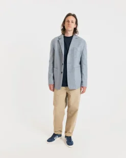 Sale Gloverall Textured Worker Blazer Light Blue