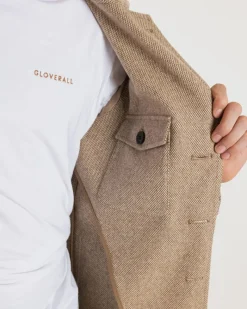 New Gloverall Textured Worker Blazer Tan
