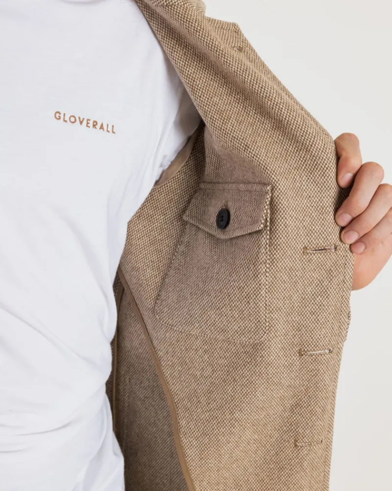 New Gloverall Textured Worker Blazer Tan