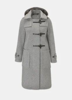 Clearance Gloverall Unlined Slim Fit Duffle Coat Grey