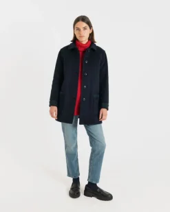 Outlet Gloverall Women's George Jacket Navy Black Watch