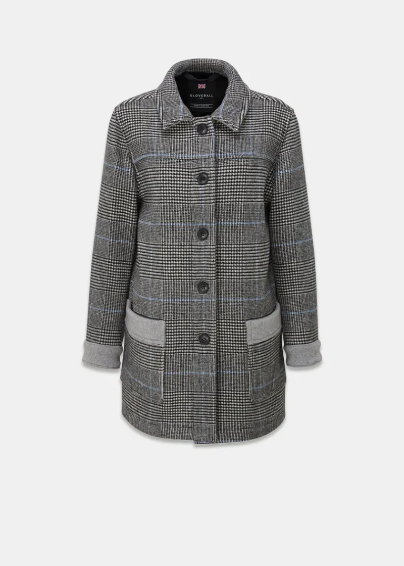 Sale Gloverall Women's George Jacket Prince of Wales Silver