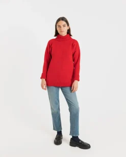 Clearance Gloverall Women's Submariner Jumper Red