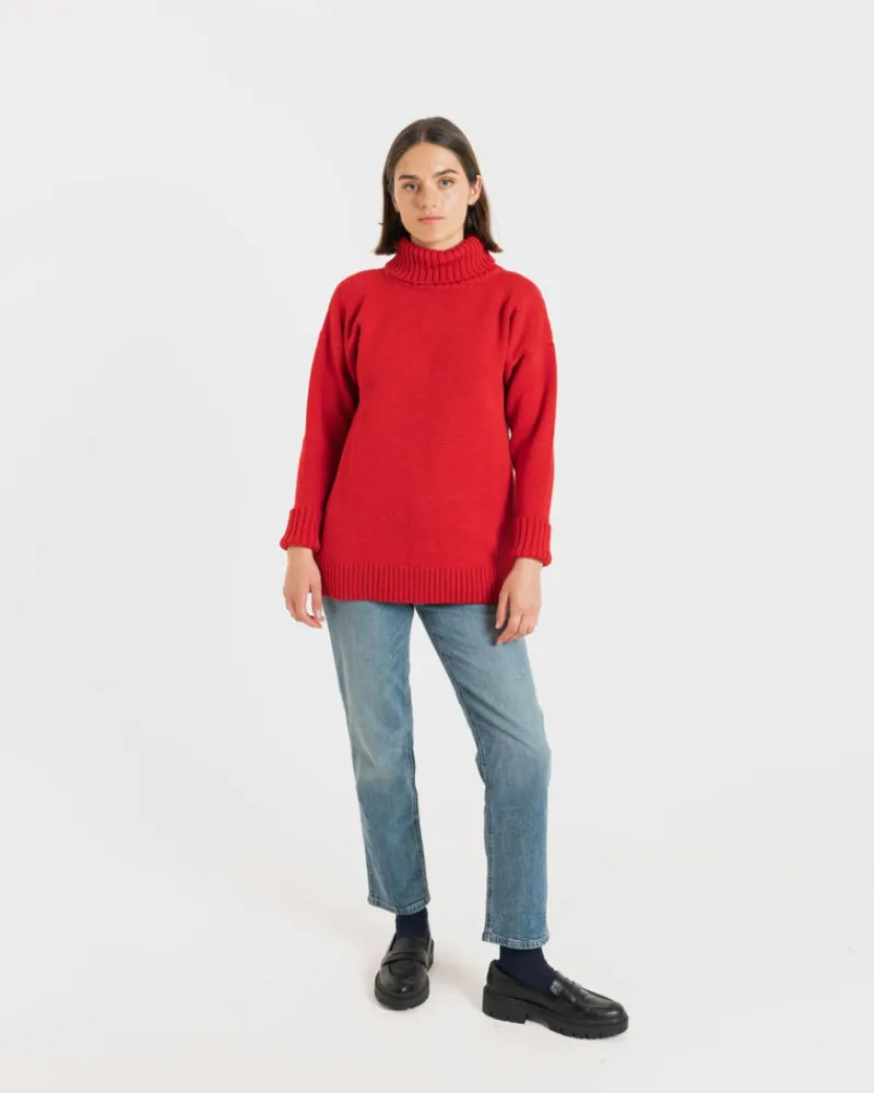 Clearance Gloverall Women's Submariner Jumper Red